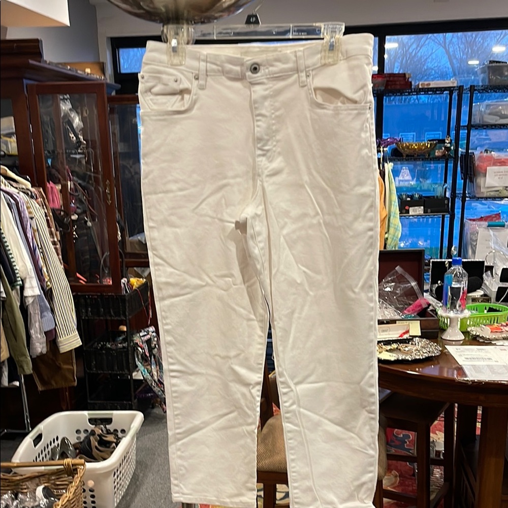 Ella Moss high waist straight leg junior 10/30 white denim jeans kids clothes